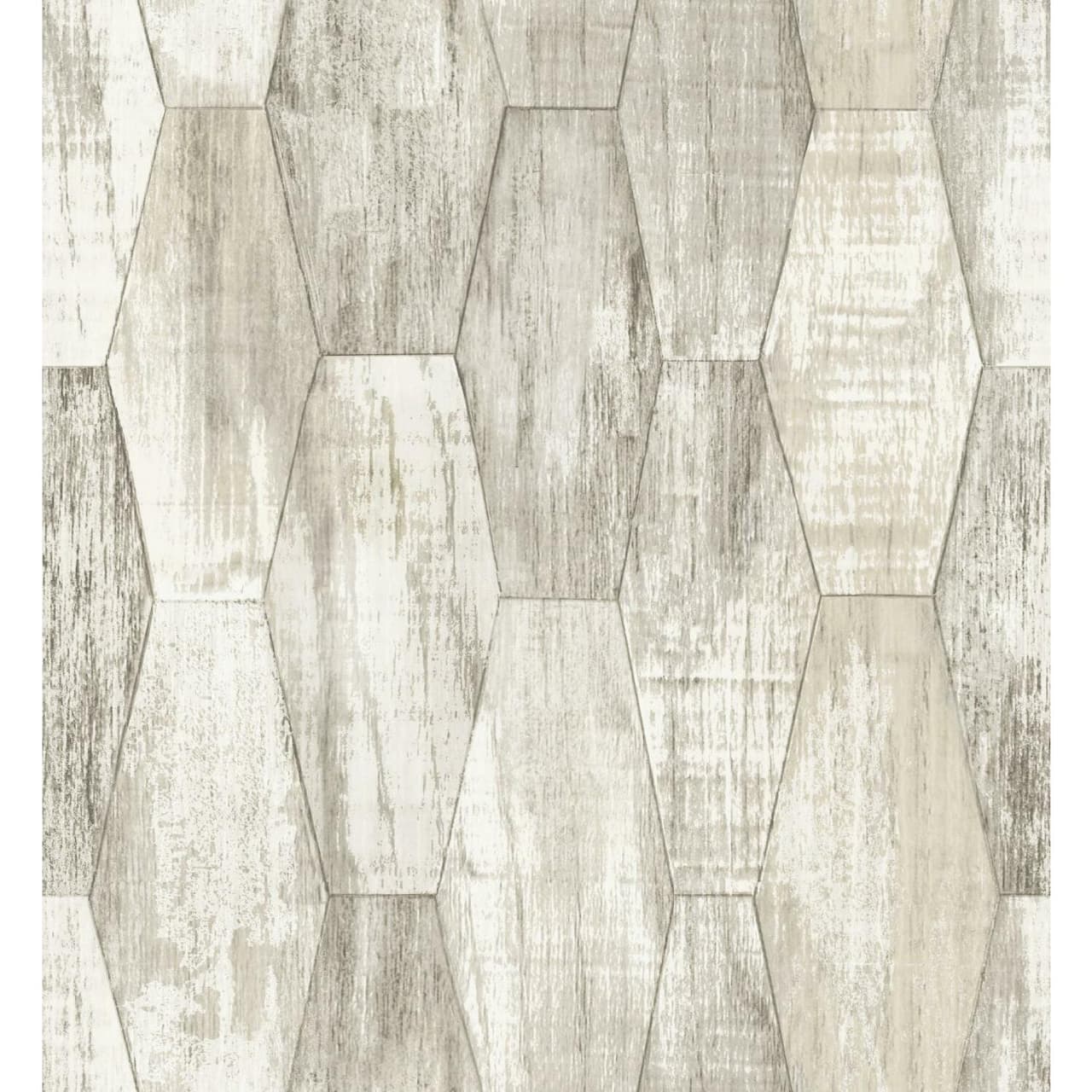 RoomMates Wood Hexagon Tile Peel & Stick Wallpaper